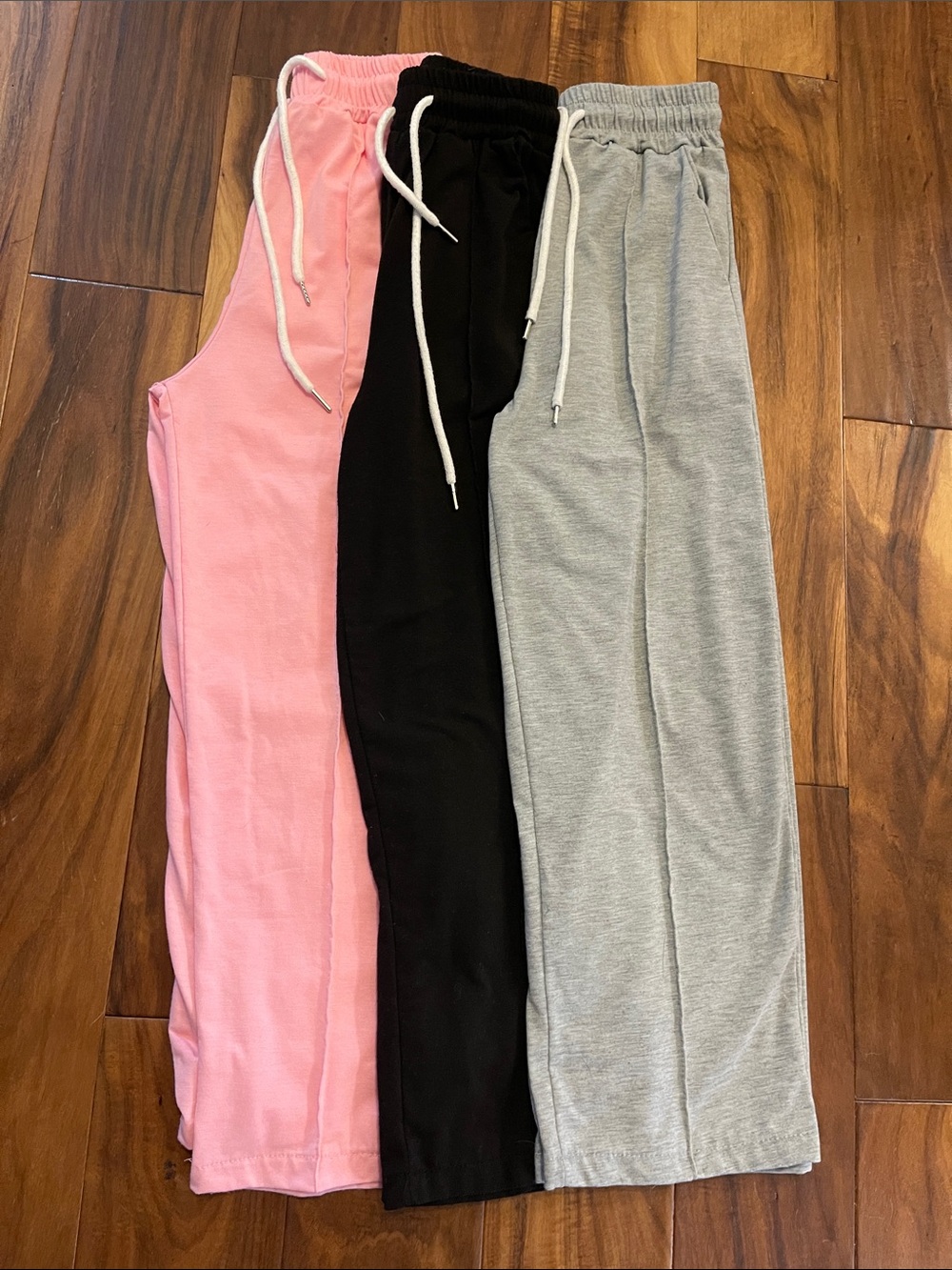 Girls Pull On Drawstring Waist Wide Leg Joggers